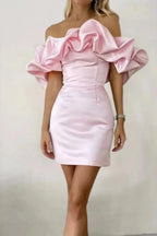 Puff Collar Slim Fit Party Evening Party Dress