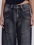 Gradient Wing Print Boyfriend Jeans