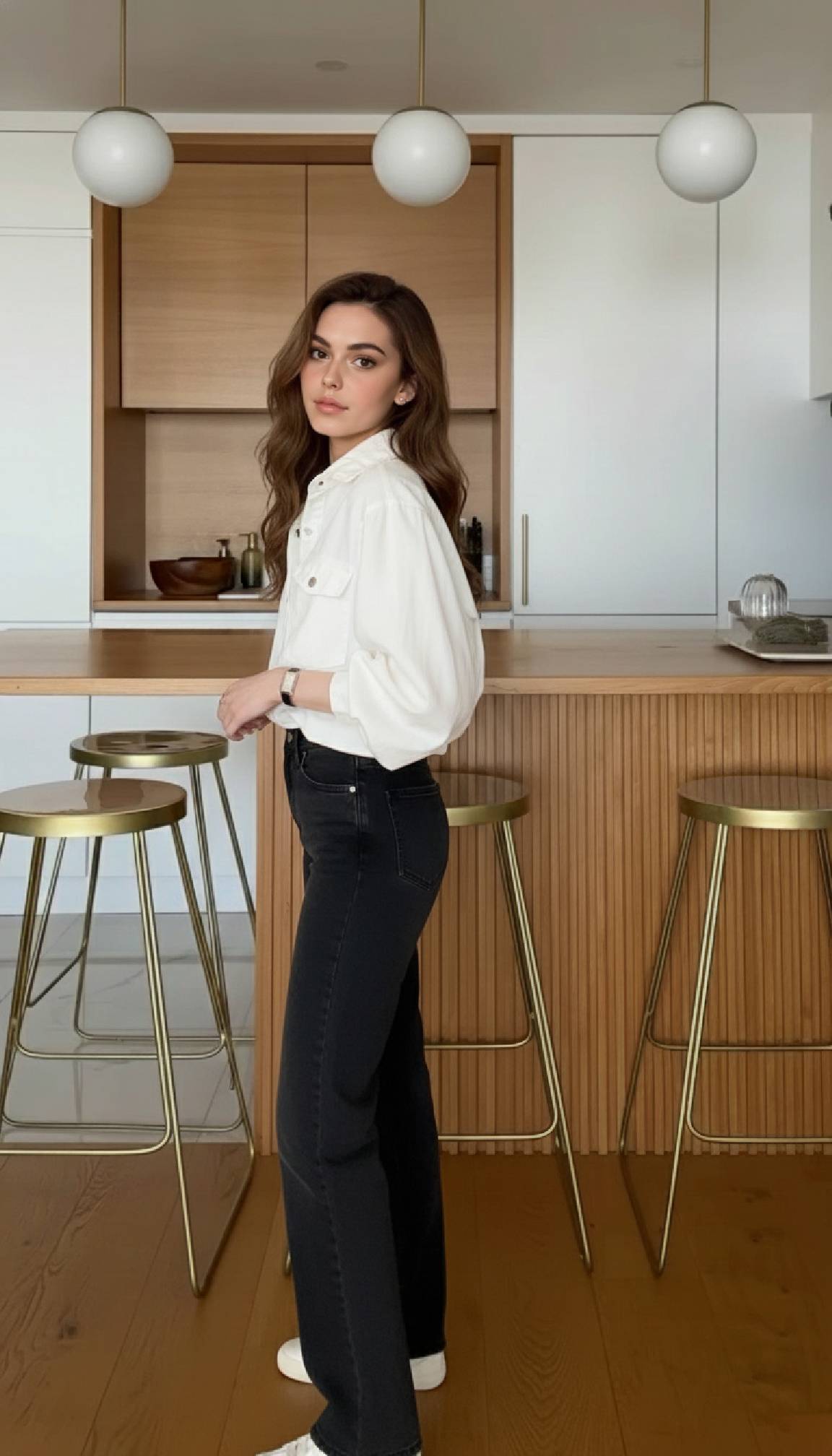 Pleated Long Sleeve Blouse