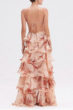 Chic V-Neck Pleated Boho Dress