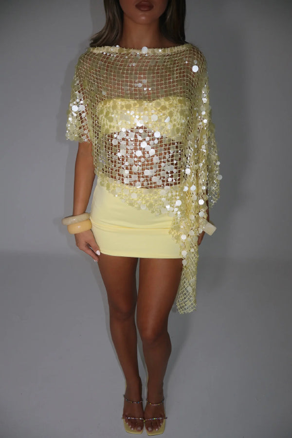 Solid Color Sleeveless Off-shoulder Tube Top and Fitted Stretch Mini Skirt Holiday Set
