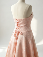 Soft Pink Floral Midi Dress Halter Summer A-line Vintage Dress For Women 2026