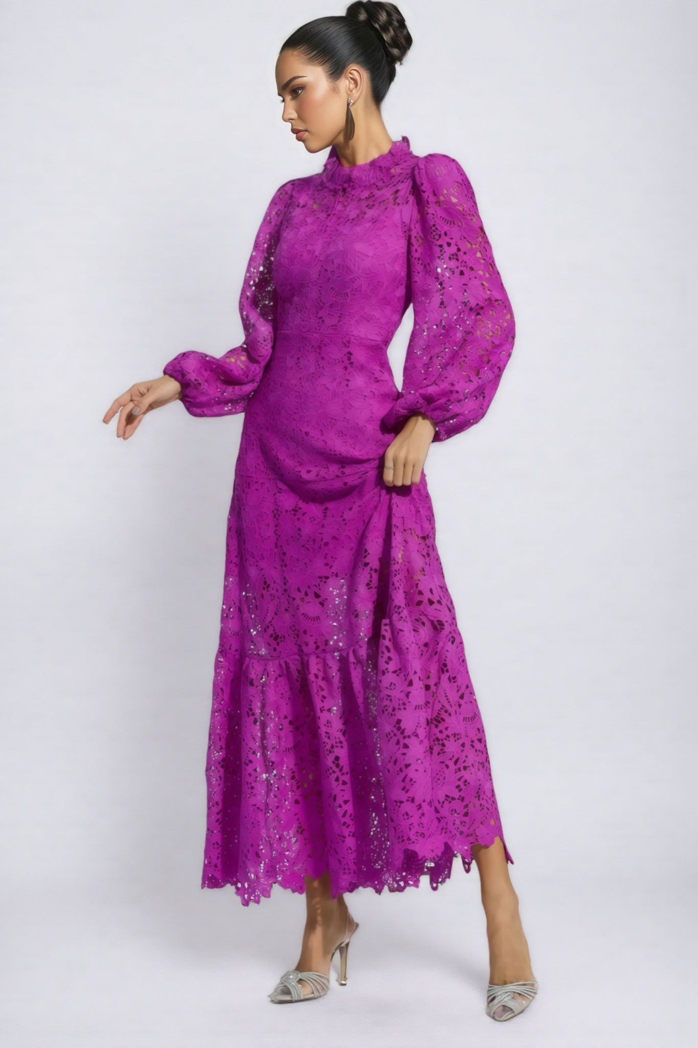 Viney Purple Cut Out Maxi Dress