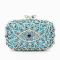 Sky Blue Evil Eye Crystal Clutch Bag