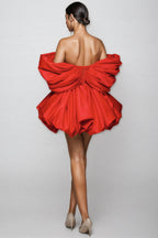 Chiclet Sheath Sequin Puff Mini Dress