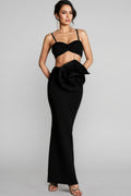 Zed Strap 3D Flower Bandage Maxi Dress