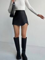 PU Leather High-waisted Hip-hugging Skirts And Pants