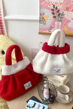 Cute Fuzzy Lamb Wool Handheld Bento New Year Gift Bag