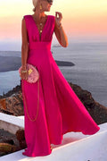 Novel Romance V Neck Maxi Party Dress
