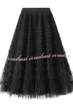 Be Your Own City Queen Tiered Elastic Waist Tulle Maxi Skirt