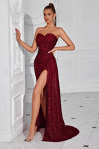 Strapless Split Maxi Dress