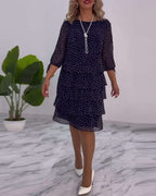 Verónica Chic Dress with Dot Print Silhouette Collection