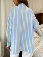 Stripes Cardigan Commuting Shirts