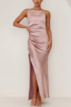 Backless Side Slit Maxi Cami Dress