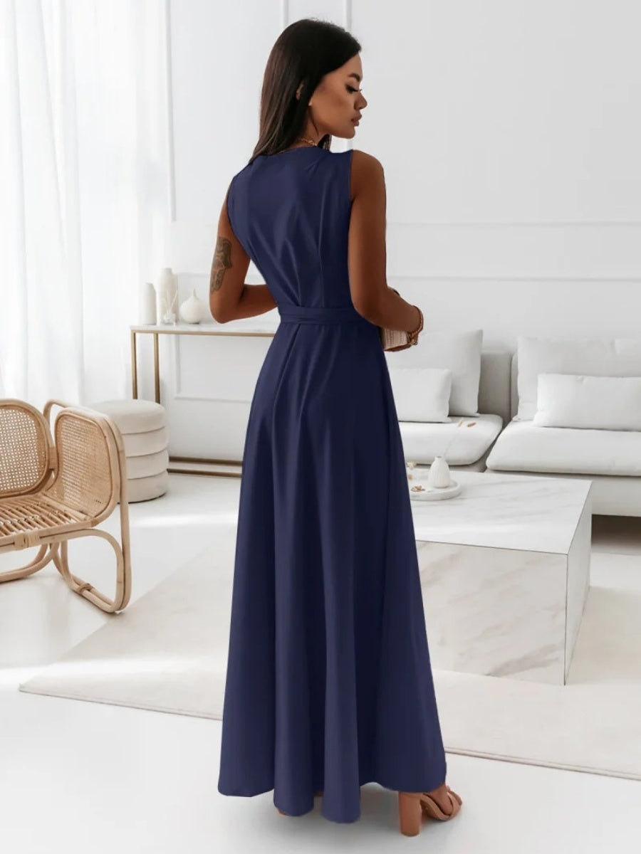 Lace Up V-neck Formal Dress Maxi Dresses