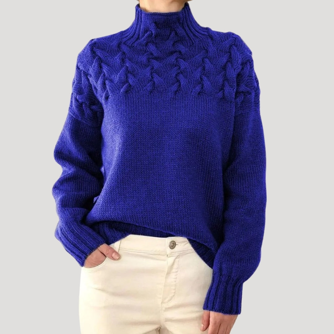 | Women's Cable High-Neck Sweater