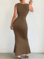 Crop Top, Fitted Fishtail Bodycon Long Dress