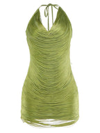 Tassel V-neck Halter Hip-hugging Mini&Short Dresses
