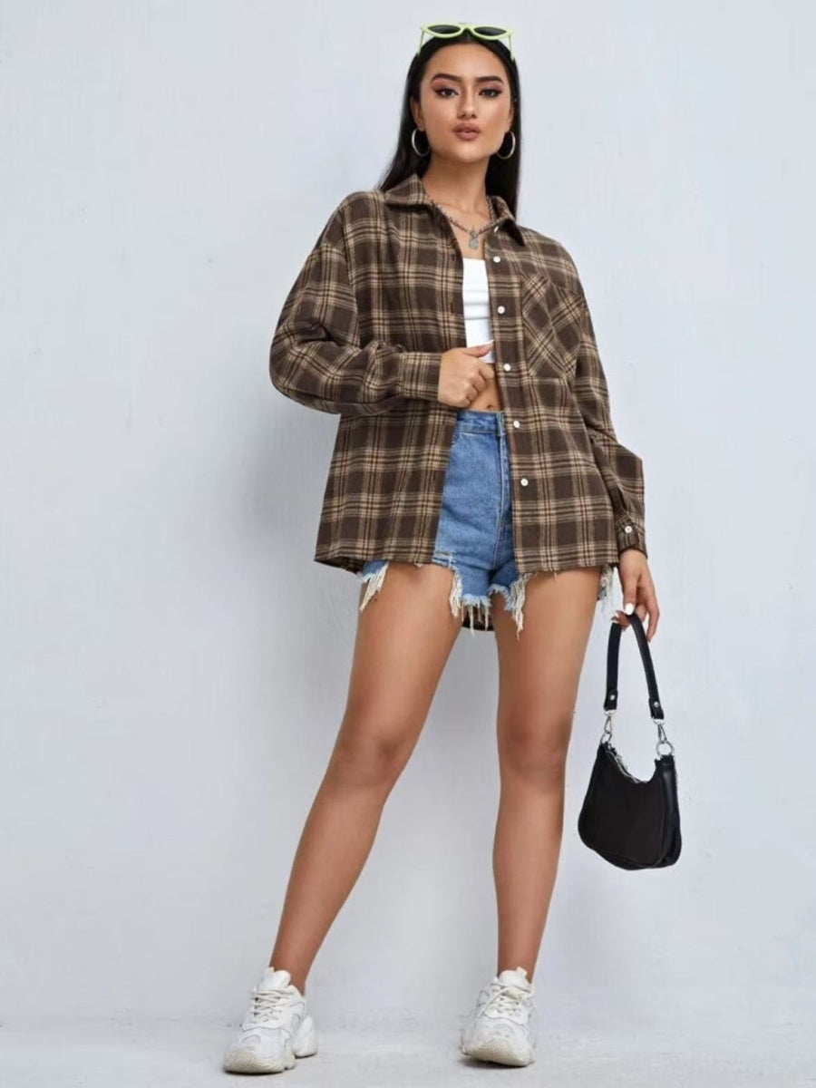 Plaid Oversize Coat Shirts