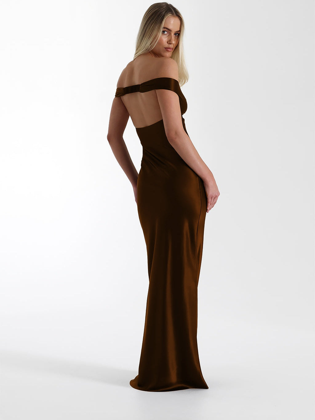 Mermaid Satin Off-shoulder Long Dress