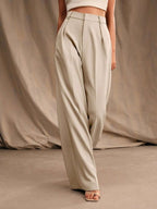 Commuting Loose High-waisted Straight Wide-leg Trousers