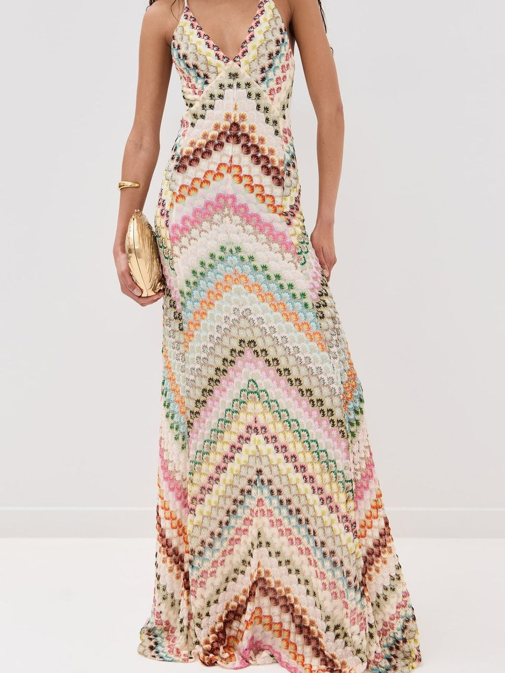 Colorful Crochet Lace Camisole Maxi Dress