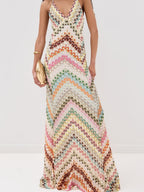 Colorful Crochet Lace Camisole Maxi Dress