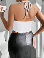 Drawstring Backless Tank Top