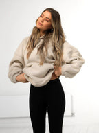 Fleece Letter Embroidery Thick Hooded Sweatshirt