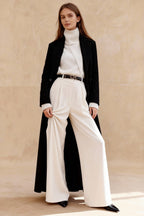 Solid Wool Blend Longline Coat