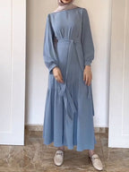 Puffy Sleeves  Wrap Desgin Two Pieces Suit