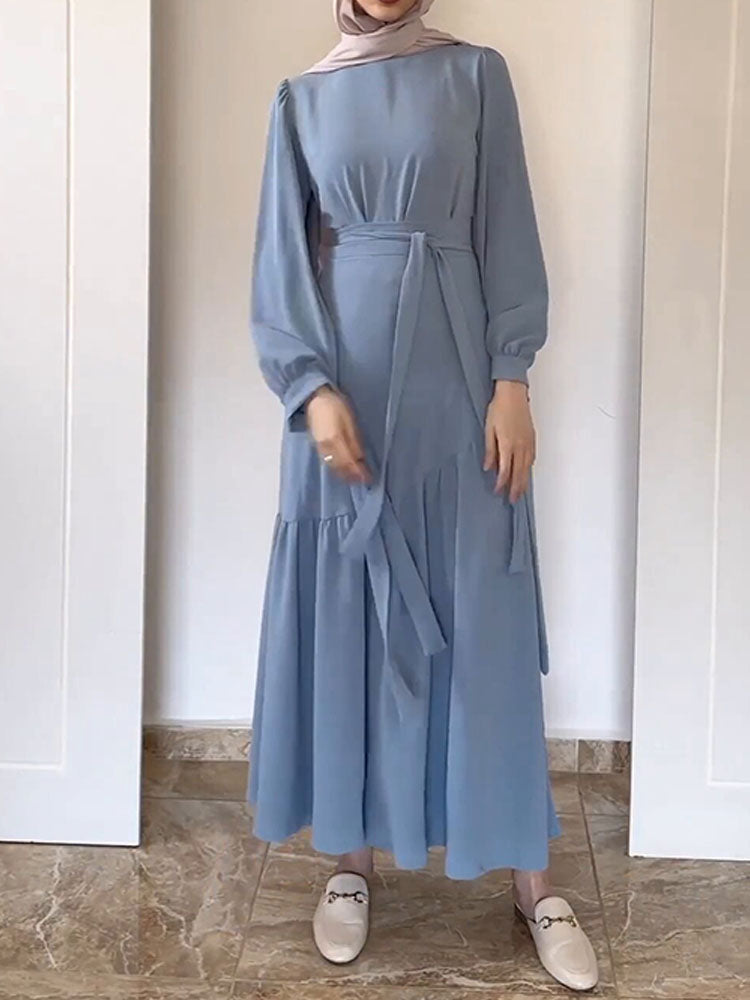 Puffy Sleeves  Wrap Desgin Two Pieces Suit