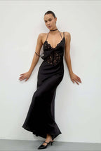 Chic Lace Backless Slip Dress
