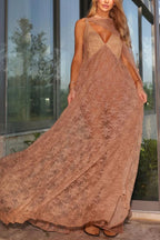 Carissa Floral Lace High Low Maxi Cape