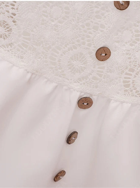 Lace V-Neck Ruffle Mini Dress