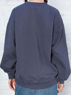 Solid Crew Neck Pullover Sweatshirt