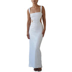 Edith Chic Charming Sequin Sling Square Collar Backless Dress Skirt Evening Wear Edit