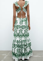 Krystel Statement Long Dress with Slit Chic Silhouette Collection