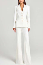 Metal Button Long Sleeve Blazer