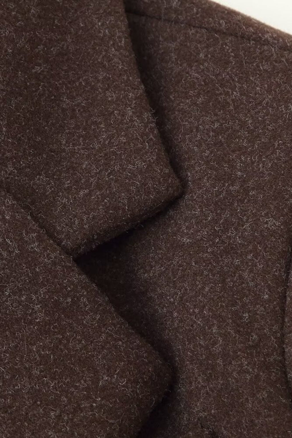 Relaxed Fit Wool Lapel Long Overcoat
