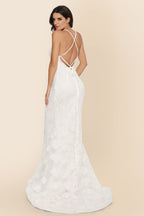Long Sleeveless Cathedral Train Formal Dress