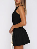 Backless Solid Color Mini&Short Dresses