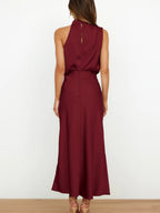 Satin Sleeveless Parties Bridesmaid Midi Dresses