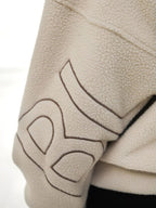 Fleece Letter Embroidery Thick Hooded Sweatshirt