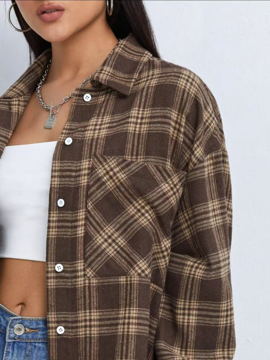 Plaid Oversize Coat Shirts