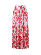 Blue And White Porcelain Print One-piece Slimming And Figure-flattering Long Swimsuit And Sun Protection Dress Two-piece Set
