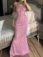 Floral Print Spaghetti Strap Maxi Dress