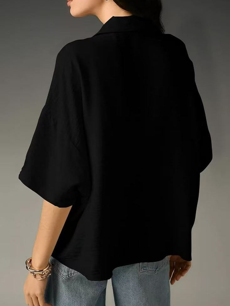 Short-sleeved Collared Casual Loose T-shirt