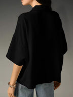 Short-sleeved Collared Casual Loose T-shirt
