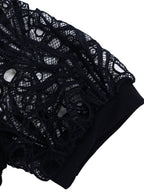Short Sleeve Trim Lace Belts Mini&Short Dresses